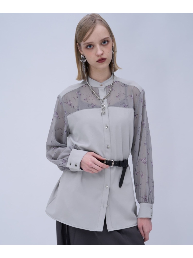 フラワーガラキリカエシャツ HARE ハレ トップス シャツ・ブラウス グレー ブラック【送料無料】[ Fashion] 8,580円