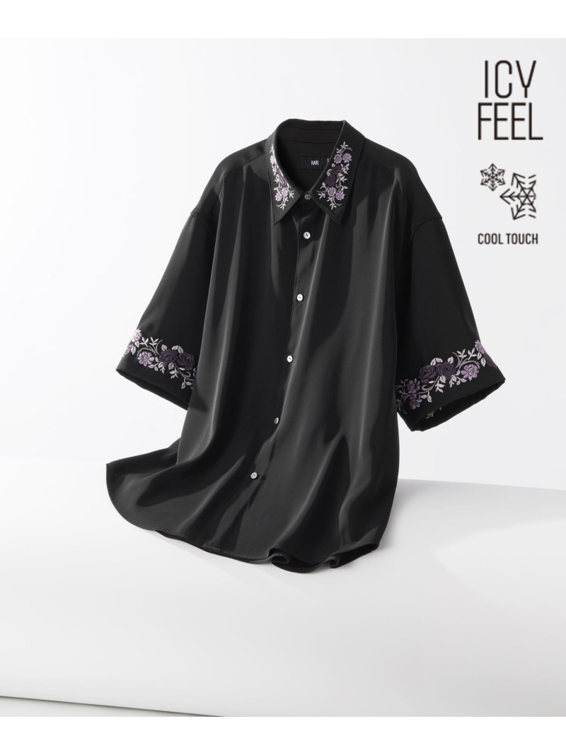 【イージーケア 当たること冷感】TOROMIシシュウシャツSS HARE ハレ トップス プルオーバー・トップ 赤銅色 薄墨色 黒いこと 白いこと 青色 パープル【先んずる取っておく】*【貨物輸送無料】[ Fashion]