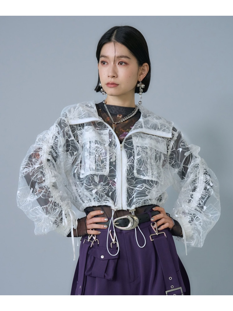 スパンコールレースパーカー HARE ハレ トップス スウェット・トレーナー 黒いこと 白いこと【貨物輸送無料】[ Fashion]