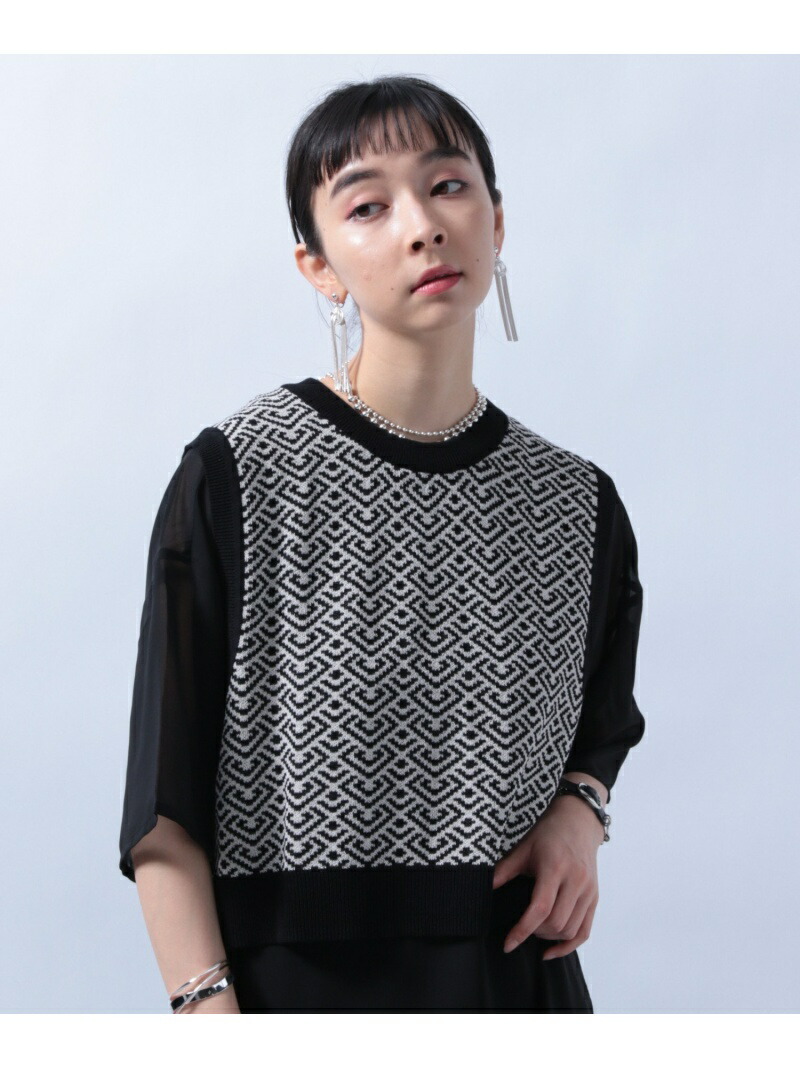 W 2wayガラニットベスト Hare ハレ ニット ノースリーブニット ベスト ベージュ グリーン ブラック 送料無料 Rakuten Fashion septicin Com