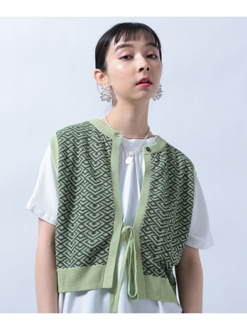 W 2wayガラニットベスト Hare ハレ ニット ノースリーブニット ベスト ベージュ グリーン ブラック 送料無料 Rakuten Fashion septicin Com