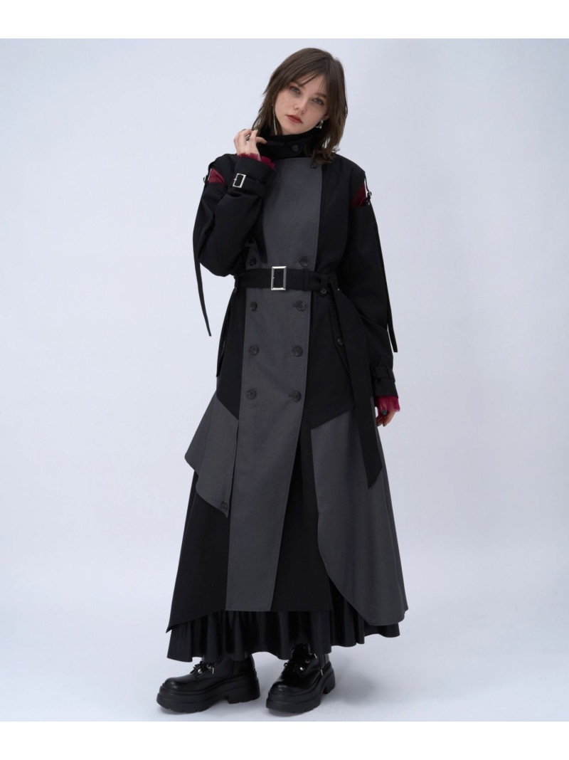 【SALE／34%OFF】サイコウチクトレンチコート HARE ハレ ジャケット・アウター トレンチコート ベージュ 黒いこと【RBA_E】【貨物輸送無料】[ Fashion] レディースファッション-コート・ジャケット