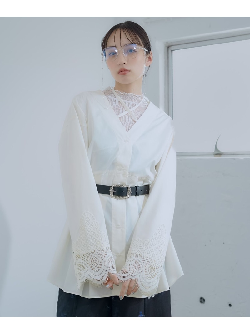 【SALE／25%OFF】タックVネックブラウス HARE ハレ トップス シャツ・ブラウス ホワイト ブラック【RBA_E】【送料無料】[ Fashion]
