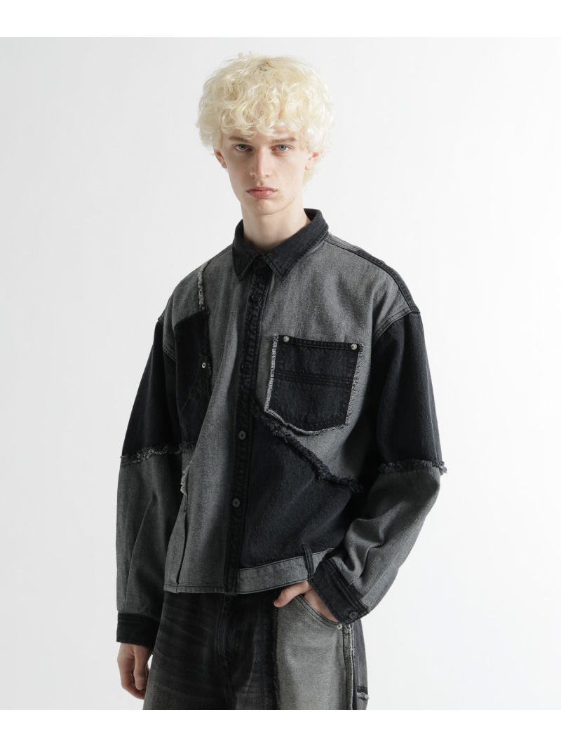 【SALE／33%OFF】サイコウチクデニムシャツ HARE ハレ トップス その他のトップス ホワイト ブラック【RBA_E】【送料無料】[ Fashion]