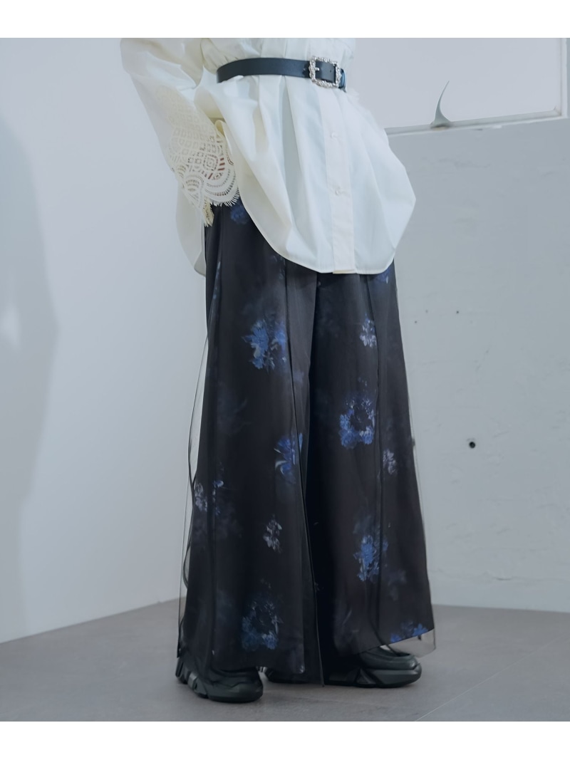 【SALE／13%OFF】フラワーシアーレイヤーパンツ HARE ハレ パンツ その他のパンツ ホワイト ブラック【RBA_E】【送料無料】[ Fashion]