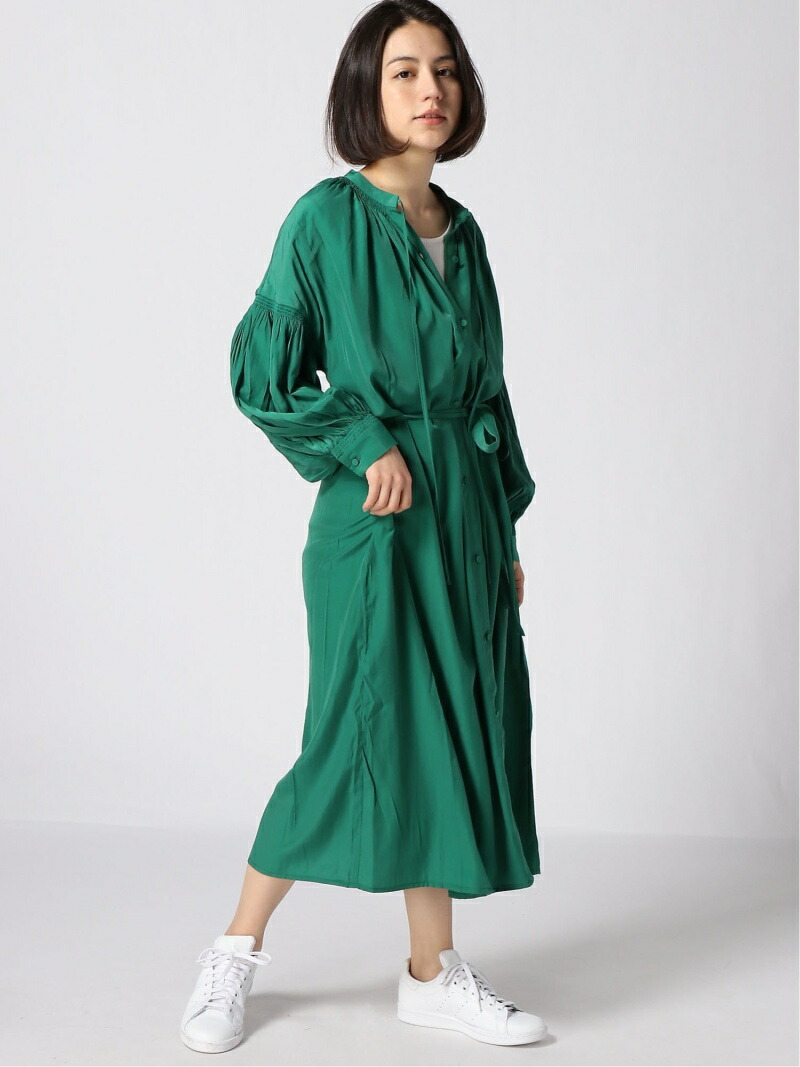 楽天市場 Rakuten Fashion Sale 30 Off W ギャザースリーブop Hare ハレ ワンピース シャツワンピース グリーン ブラック Rba E 送料無料 Hare ハレ