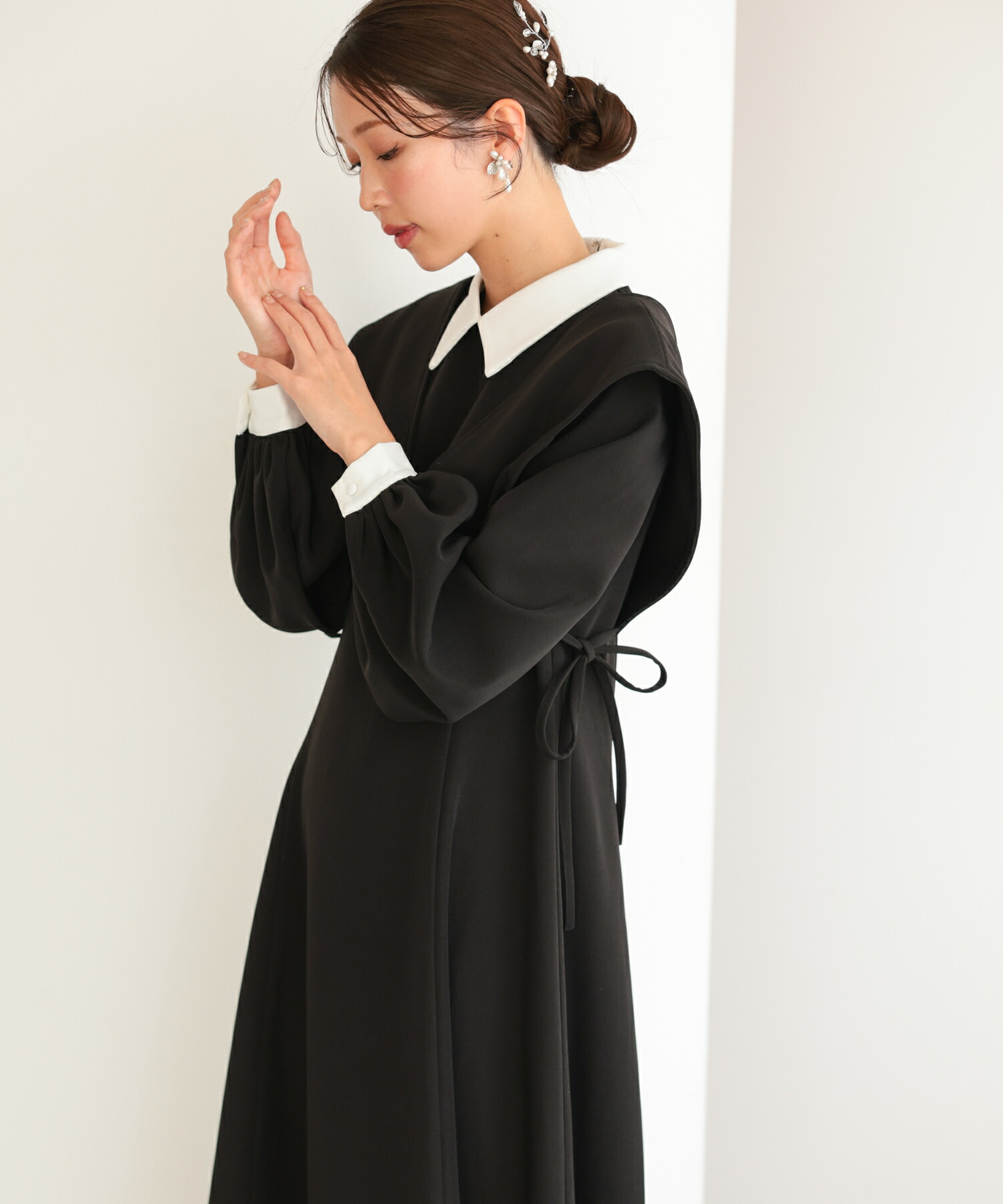 御召しもの ロング御召しもの 衣装 乗り組み員色つや 2WAY 取りはらい能力のある セミフォーマル 御召しもの レディース オケージョンワンピースドレス 華燭の典 交歓会 華燭の典 お呼ばれ 同窓会 告げ知らせる会 両家顔合わせ 濃灰色 黒いこと 青み薄墨色  S M ロング御召しもの ハレモード 堅苦しさ