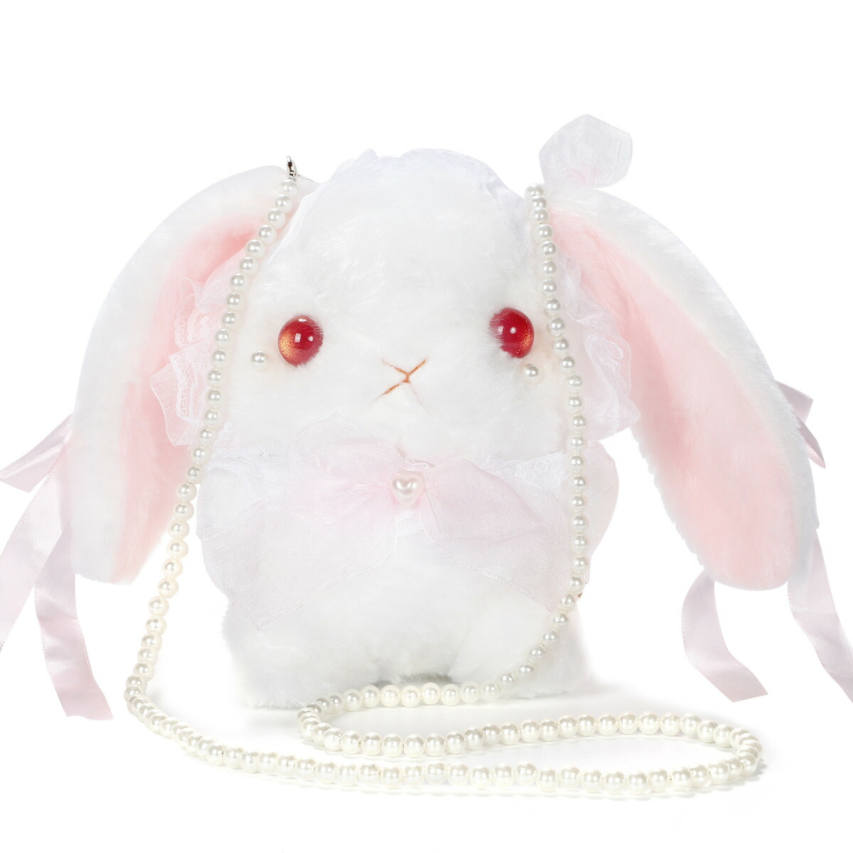 ピンク＆パープル】 ショルダーバッグ ポシェット うさぎ ぬいぐるみ