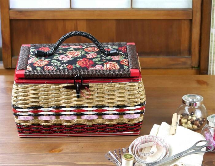 工場直販スタンダードタイプ ｖ柄 手芸 クラフト 生地 フランス輸入ゴブラン織り生地新柄発表 ソーイングバスケット職人手作り裁縫箱昭和レトロ 針箱屋 鞄のまち豊岡より 新作発表 昭和レトロとヨーロピアンセンスの調和 この道60余年の熟練職人佐藤昭治氏の匠