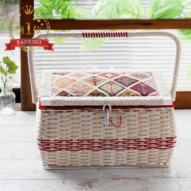 楽天市場】国産・手編みのソーイングバスケット（裁縫箱・裁縫かばん