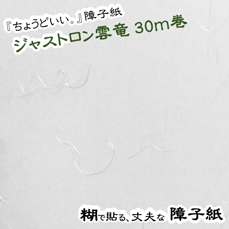 【破れにくい明かり障子紙 ジャストロン雲竜 明かり障子紙  幅95cｍ×長さ30ｍ巻き 1本】雲竜 明かり障子紙  思わしい   定番  貼り分かりやすい 糊 貼り 思わしい  リメイク diy 明かり障子紙diy 貨物輸送無料
