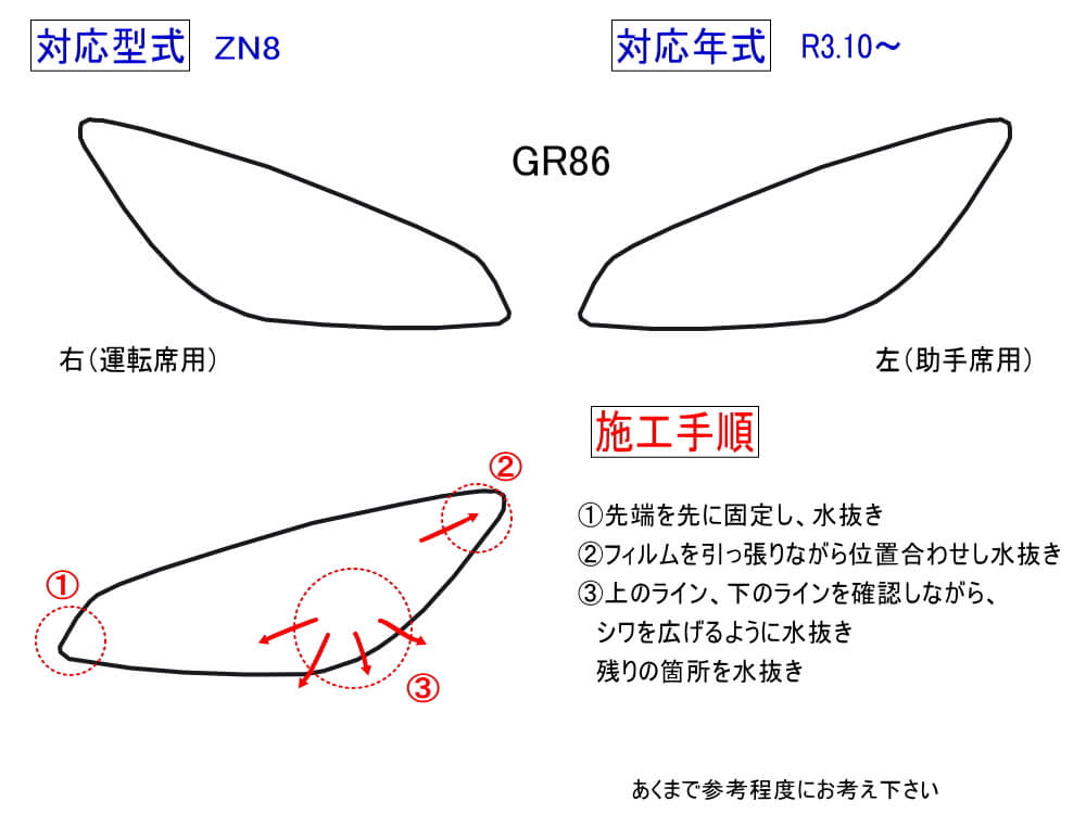 ヘッドライトプロテクションフィルム GR86 86 ZN8 ZN8型 カット済み トヨタ ハチロク ヘッドライト保護 左右セット 車種専用  年末のプロモーション大特価！ ZN8