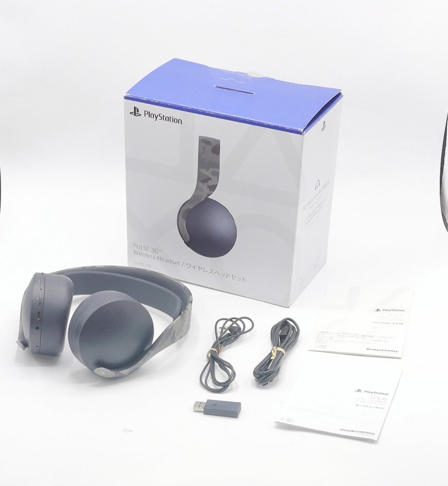 中古 PULSE 3Dワイヤレスヘッドセット グレー カモフラージュ 音楽 ミュージック 音楽鑑賞 運動 ランニング 通勤 通学 耳 イヤー イヤホン 音質 没入感 集中 音 使いやすい ジムリラックス 小さい|中古ゲーム&家電類取扱店ハリソン