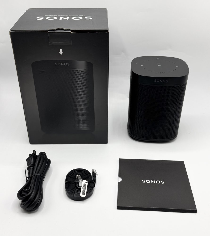 【中古 動くこと突きとめる済】 Sonos One ソノス 壱 Wireless Speaker 無線電話金棒引き ONEG2JP1BLK 快い音 快い音把握 多人数 寄りあい オフ会 笛竹 響き 音楽堂 重低音部 響き リビング スマホ パソコン 映像
