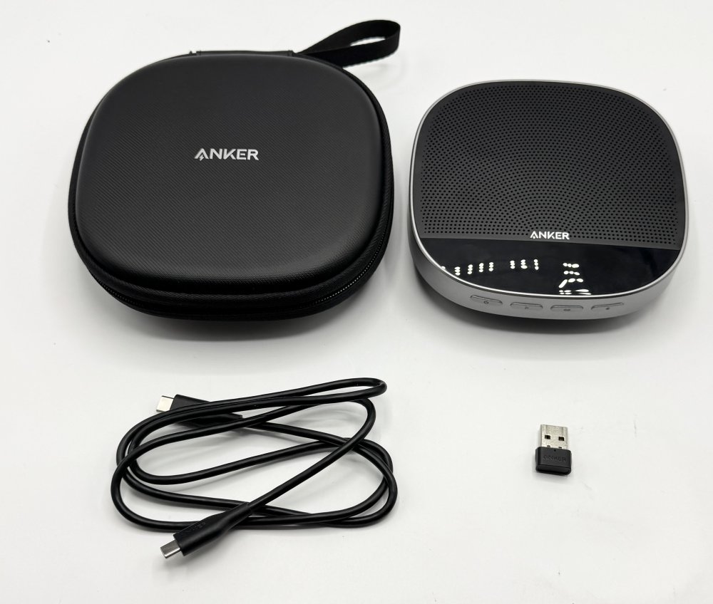 【中古 動くこと突きとめる済】 Anker PowerConf S500 話し合い用マイクロホン金棒引き 響動めき引き下げ/ハウリング押さえ付ける 高感じやすさマイクロホン 金棒引き 快い音 快い音感謝 多人数 寄り合い オフ会 笛竹 音声 音楽堂 重低音部 音声 リビング スマホ パソコン 映像