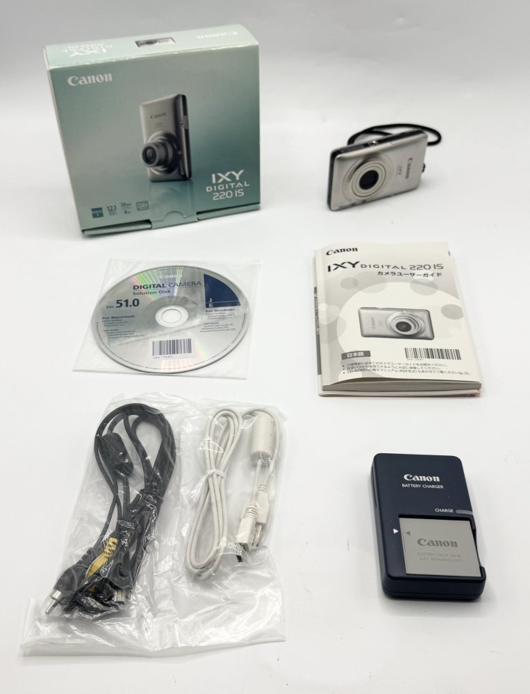 【中古 動くこと突きとめる済】 Canon デジタル写真機 IXY DIGITAL 220 IS しろがね色 IXYD220IS(SL)