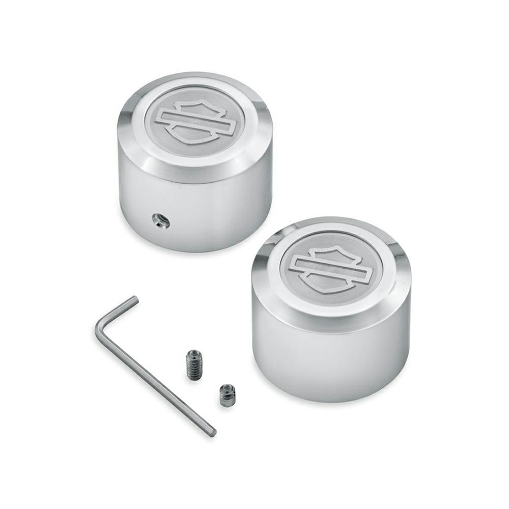 【44114-07】ハーレー純正　フロントアクスルナットカバー Aluminator Billet Front Axle Nut Covers／M8ソフテイル／TCソフテイル