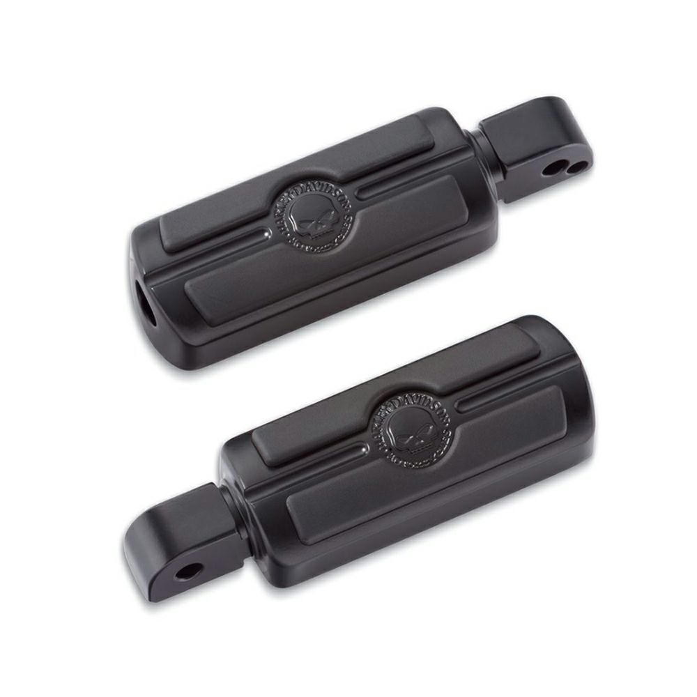 【50501282】ハーレー純正　ウィリーG.・スカル・コレクション・フットペグ／ブラック パッセンジャー Willie G Skull Passenger Footpegs／M8ソフテイル
