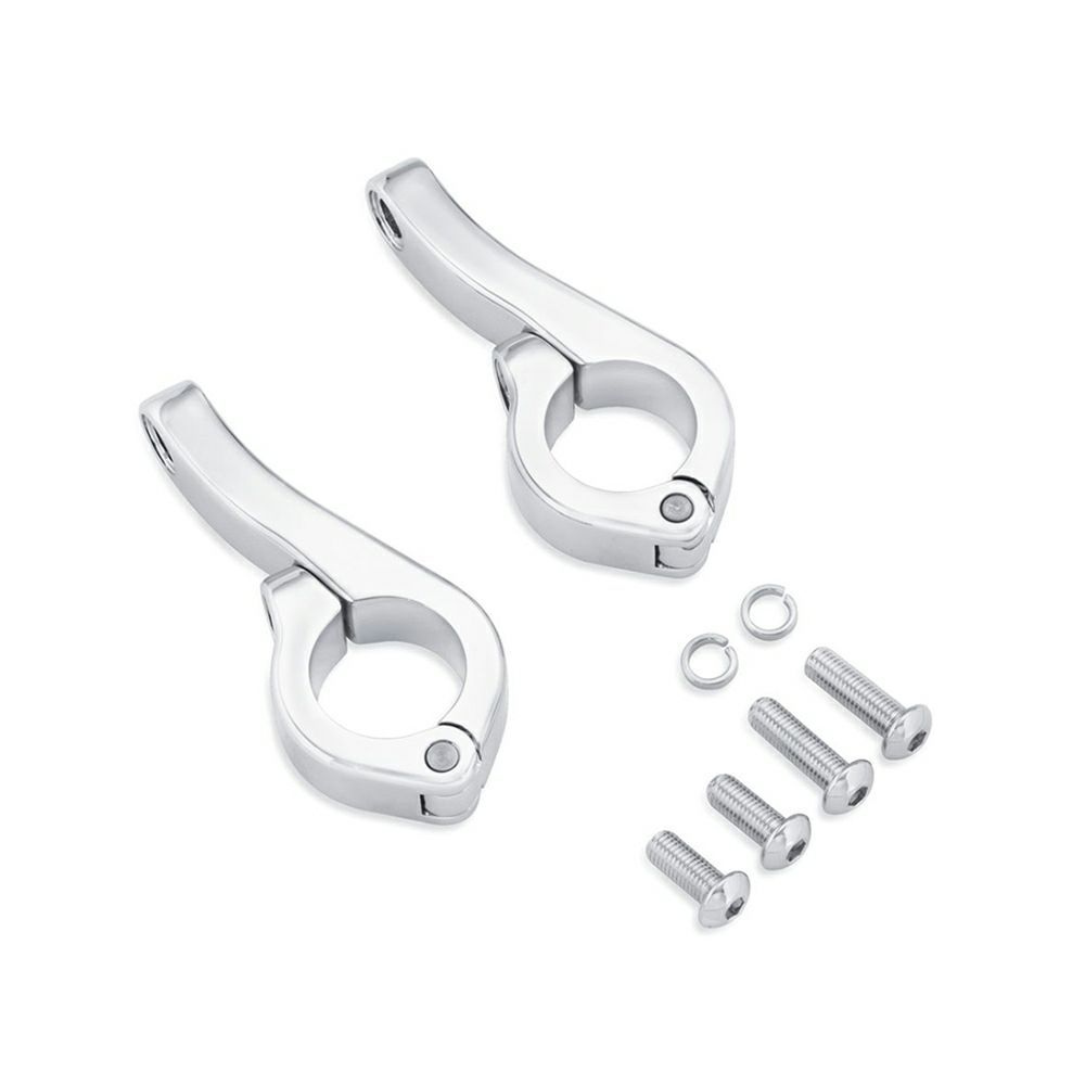 【68000170】ハーレー純正　LEDフォグランプエンジンガードクランプキットLED Fog Lamp Engine Guard Clamp Kit - Chrome／EVOツーリング／M8ツーリング&トライク／TCツーリング&トライク｜HARLEY-Life