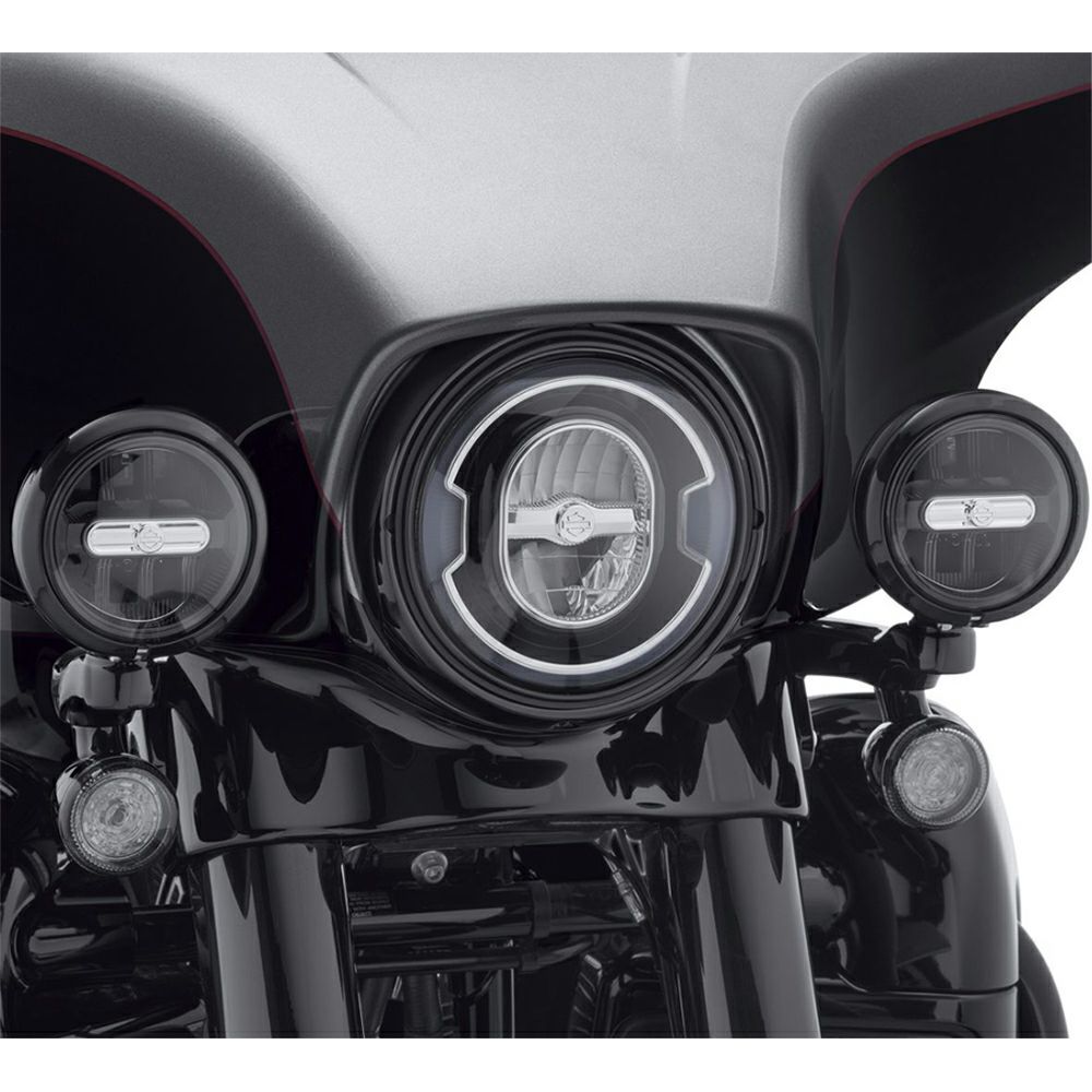 【68000253】ハーレー純正　4インチ・デーメーカー・シグネチュア・リフレクターLED補助ライト 4 in. Daymaker Signature Reflector LED Auxiliary Lamps - Black／EVOダイナ／ストリート