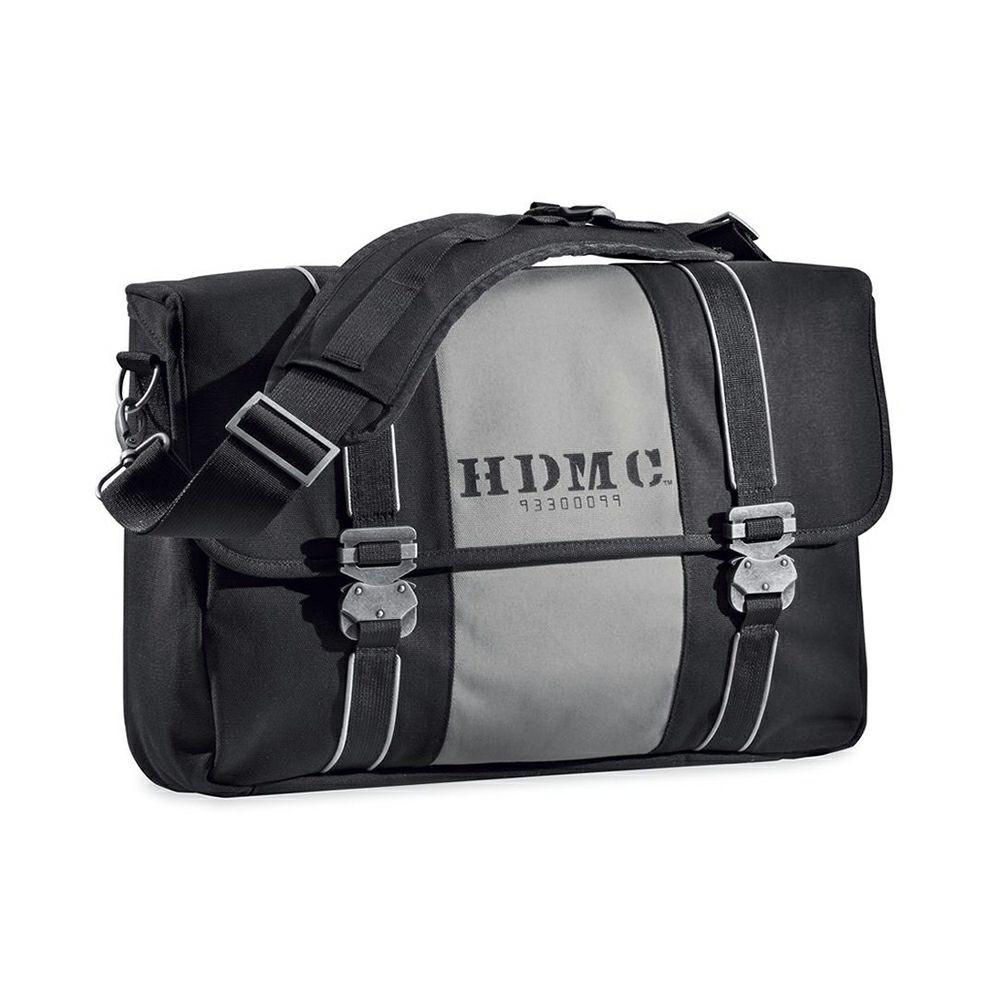 【93300099】ハーレー純正 HDMC メッセンジャーバッグHDMC Messenger Bag - Black Silver/EVOダイナ/M8ソフテイル/スポーツスター/ダイナ/|HARLEY-Life