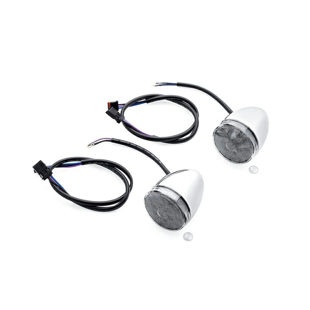 【67800478】ハーレー純正　LEDブレット・ターンシグナルキット　クローム／スモークレンズ LED Bullet Turn Signal Kit - Front／V-ROD／ストリート／スポーツスター／ダイナ／