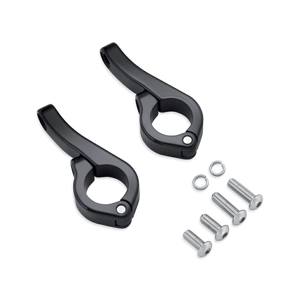 【68000142】ハーレー純正　LEDフォグランプエンジンガードクランプキット LED Fog Lamp Engine Guard Clamp Kit - Gloss Black／EVOツーリング／M8ツーリング&トライク／TCツーリング&トライク