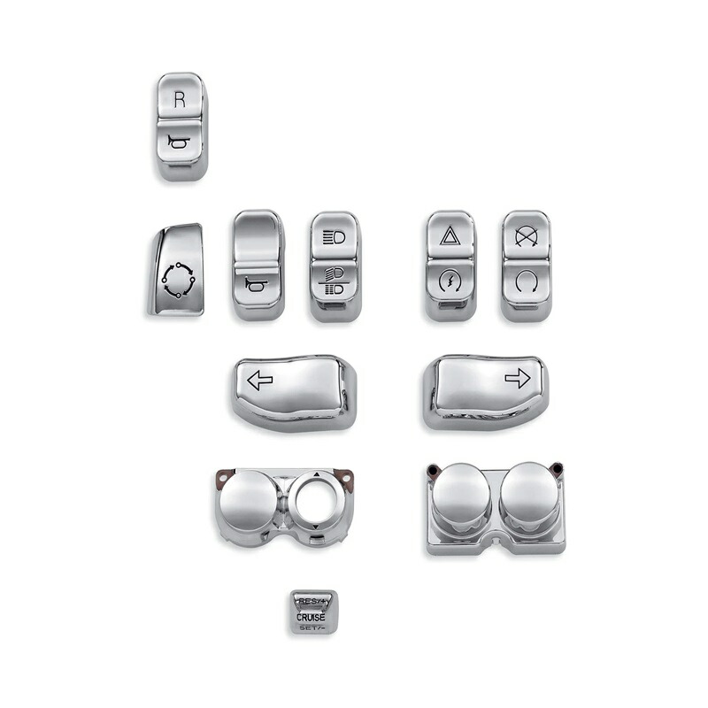【71500186A】ハーレー純正 スイッチキャップキット-クローム Chrome Switch Cap Kit