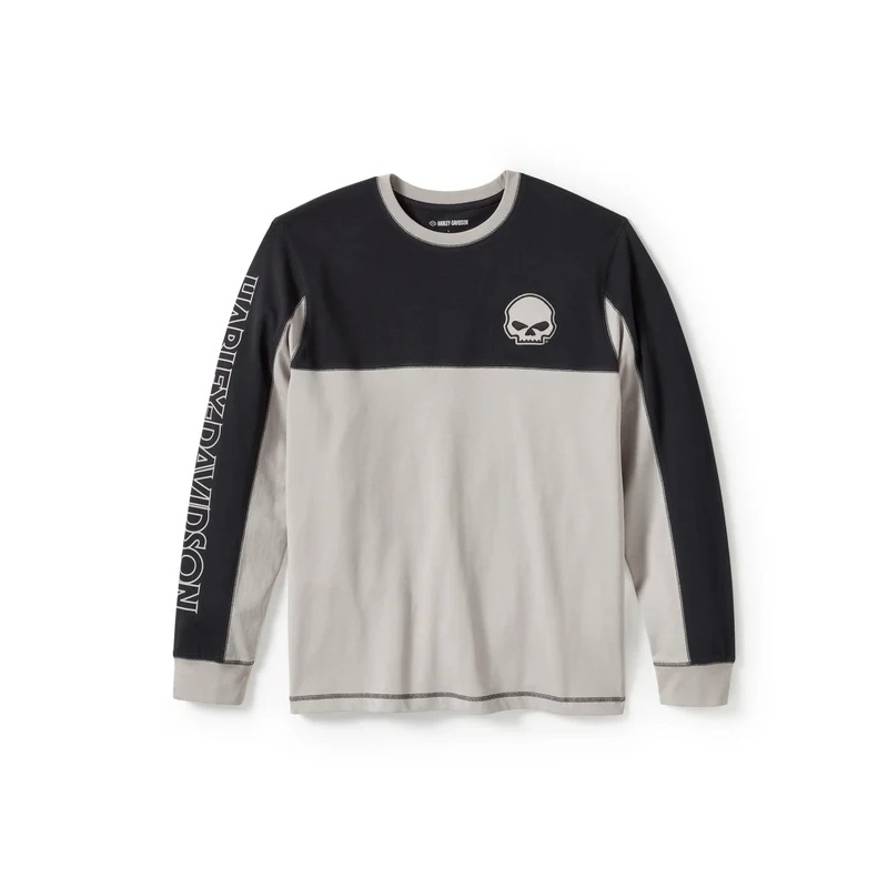 HARLEY-DAVIDSON 純正（ハーレーダビッドソン）メンズ ウィリーGスカルカラーブロックロングスリーブTシャツ_96372-25VM｜HARLEY-Life 8,118円