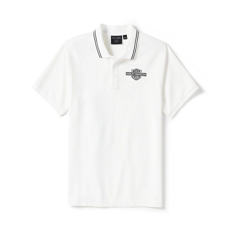 HARLEY-DAVIDSON 純然たる（ハーレーダビッドソン）メンズ Bar \u0026 Shieldソリッドピケポロシャツ_96484-25VM