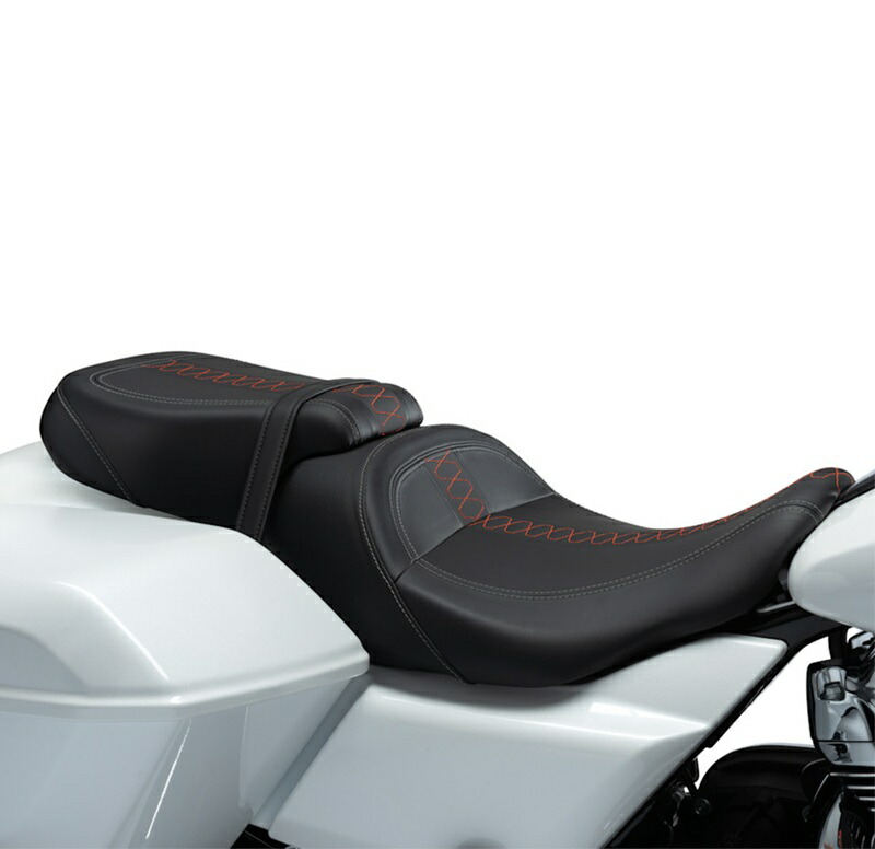 【52400330】ハーレー純正 ロープロファイル・パッセンジャー ピリオン シート オレンジステッチ Low-Profile Passenger Pillion Orange Stitch