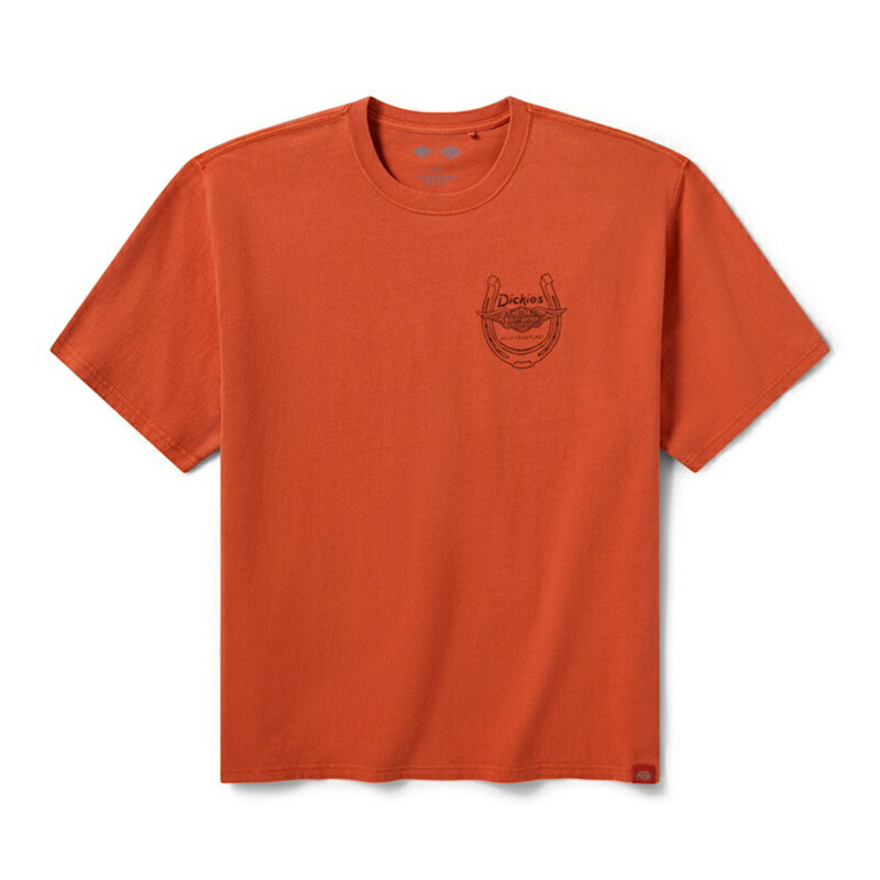 HARLEY-DAVIDSON 完全無欠（ハーレーダビッドソン）メンズ Dickies x H-D 配管力強さ ヘビーウェイト えの具 ダイ ティーシャツ Vintage Orange_96096-26VM