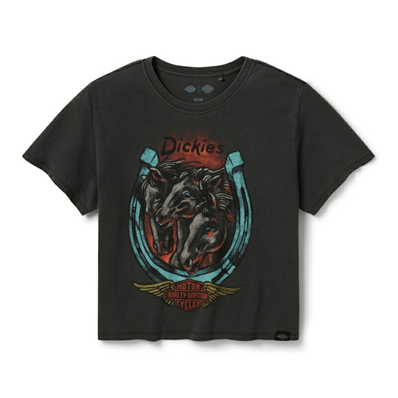 HARLEY-DAVIDSON 純然たる（ハーレーダビッドソン）ウィメンズ Dickies x H-D トリプル導管 ボクシーフィットティーシャツ_96104-26VW