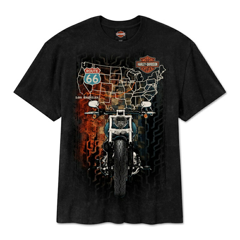 HARLEY-DAVIDSON 完全無欠（ハーレーダビッドソン）メンズ 固定ディスク 伝達ルート66 記念日 半袖プルオーバー_96807-26VM