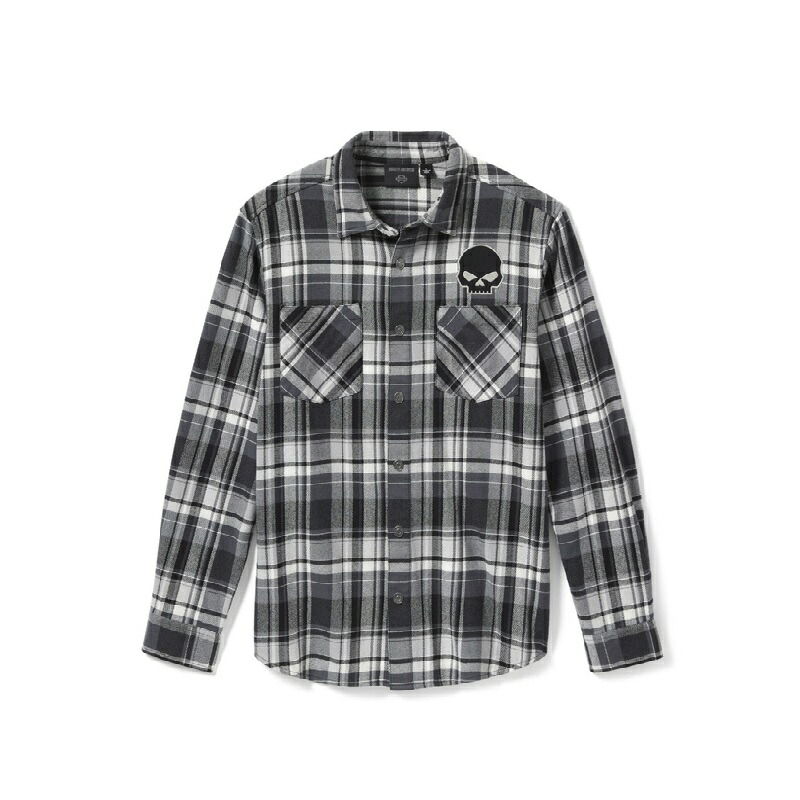 HARLEY-DAVIDSON 純正（ハーレーダビッドソン）メンズ ウィリー・G スカルチェックロングスリーブシャツ _99290-25VM｜HARLEY-Life