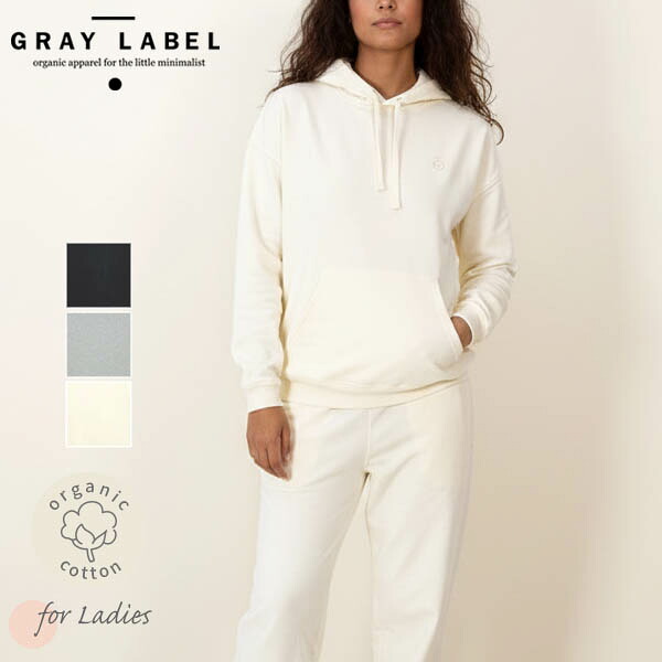 Gray Label 【SALE／20%OFF】 オーガニックコットン プルパーカー | オーガニック 綿100% コットン 大人 レディース パーカー あったか 裏起毛 トレーナー ナチュラル ファッション おしゃれ 春 秋 冬「セール」