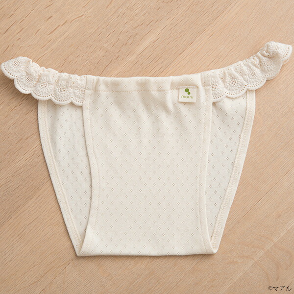 マアル オーガニックコットン ショーツ コットン ふんどし レディース ニット オーガニック 下着 新月ショーツ アイレットn インナー 敏感肌