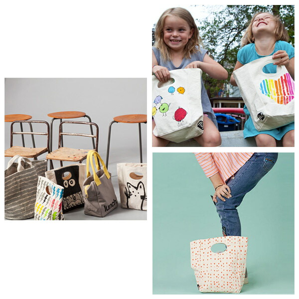Fluf Organic Cotton Lunch Bag Classic Popsicle Contain Back And フラフトートキャンパスオーガニック Walk Woman Child Kids
