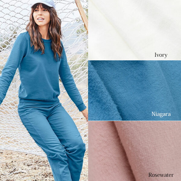 贈答品 Blue Canoe オーガニックコットン フリースプルオーバー オーガニック コットン 綿 ナチュラル 長袖 裏起毛 スウェット 部屋着 敏感肌 やわらか カジュアル フリース プルオーバー Fucoa Cl