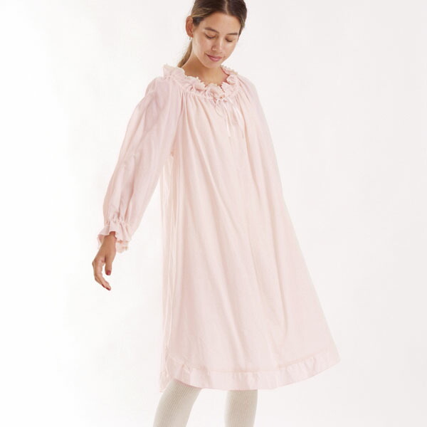 Nanadecor オーガニックコットン チェリーブロッサムドレス M ルームウエア ドレス おしゃれ レディース オーガニック パジャマ ナイトウエア 綿 ナチュラル プレゼント かわいい コットン 婦人 敏感肌 レーシーピンク 優雅 部屋着 ネグリジェ