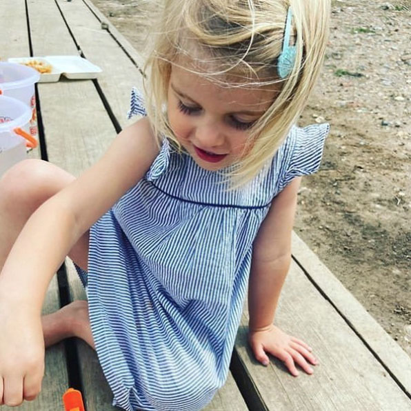 Pigeon オーガニックコットン キッズシアサッカーシフトドレス オーガニック コットン 綿 ナチュラル 春夏 薄手 ワンピース 女の子 半袖 子供用 ギフト プレゼント Schwimmbad Delphine De