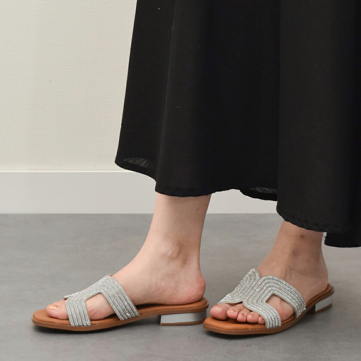Oh my Sandals ラインストーンローヒールサンダル｜HARMONY PRODUCTS