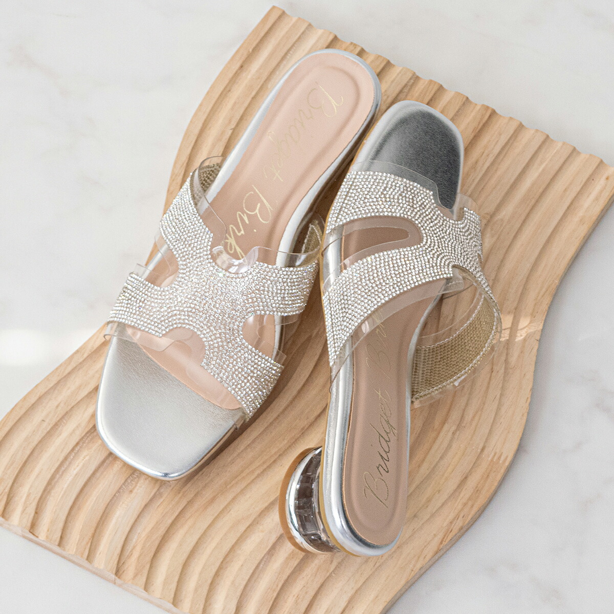 Bridget Birkin クリアビジューミュールサンダル