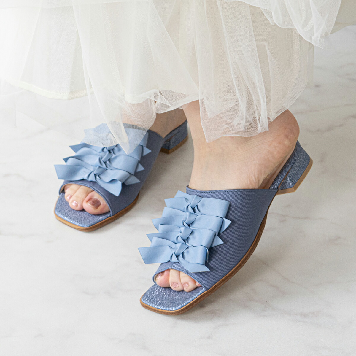 Bridget Birkin ラインリボンミュールサンダル