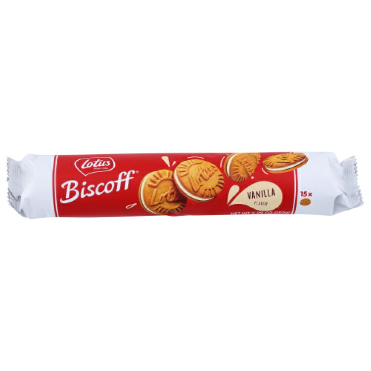 [9個セット]ロータス ビスコフ クッキーサンドイッチ バニラクリーム Biscoff Cookie Sandwich Vanla Crm 5.29OZ 【お取り寄せ商品】【合わせて買いたい】