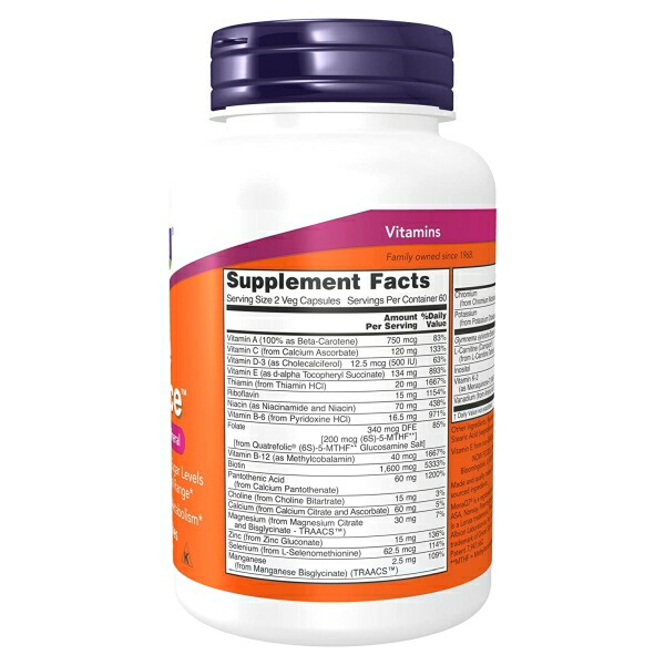 　トゥルーバランス マルチビタミン 120粒 NOW Foods(ナウフーズ) NOW Foods（ナウフーズ） TRUE BALANCE トゥルーバランス （マルチ