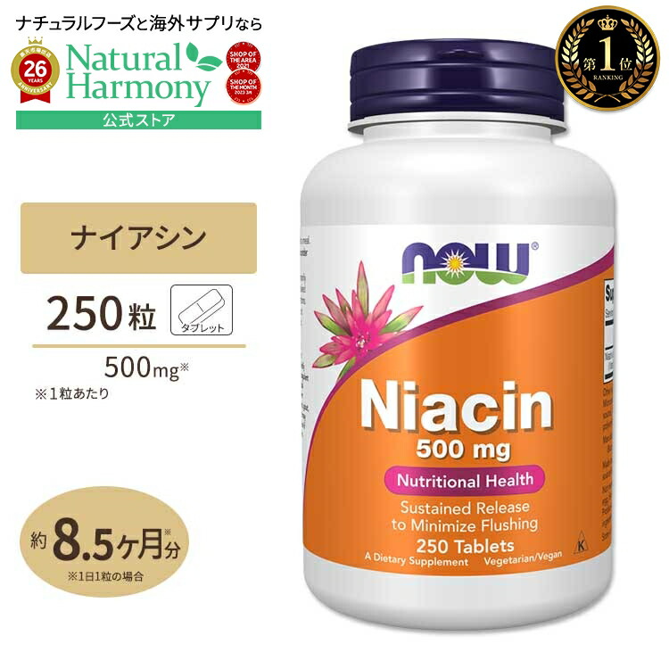 NOW Foods ナイアシン500mg・250粒