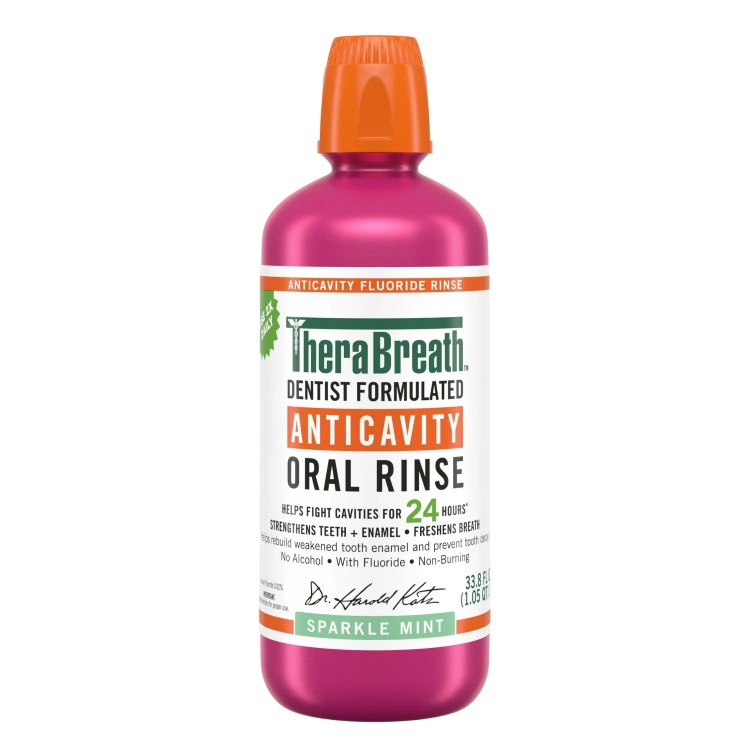 セラブレス フッ素配合マウスウォッシュ スパークルミント 約999ml TheraBreath Anticavity Fluoride Mouthwash Sparkle Mint 33.8 fl oz 【お取り寄せ商品】【合わせて買いたい】