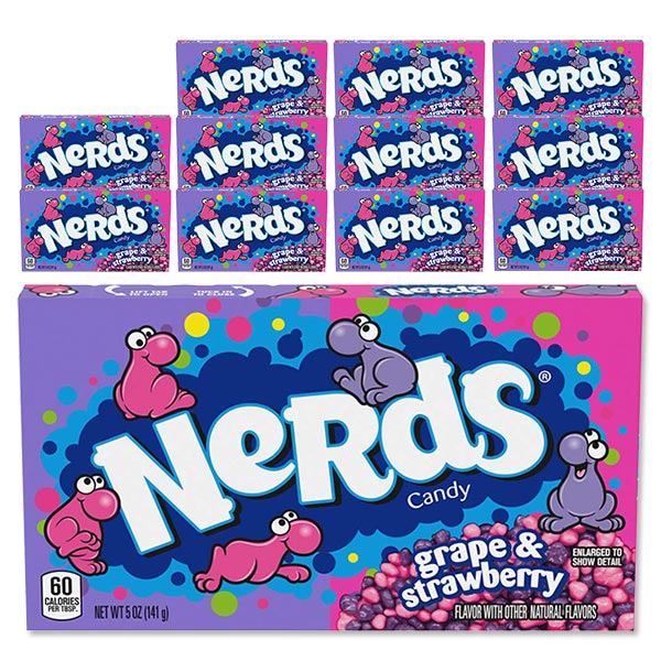 バースデー 記念日 ギフト 贈物 お勧め 通販 Nerds Grape Strawberry Candy Theater Box Grape Strawberry 12個セット 海外 お菓子 アメリカ キャンディ 個包装 海外直送 アメリカ直送 米国 Fucoa Cl