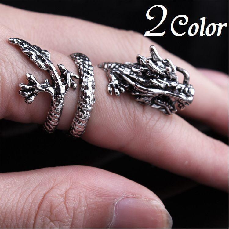楽天市場】指輪 オープンリング ドラゴンモチーフ 竜 龍 メンズ